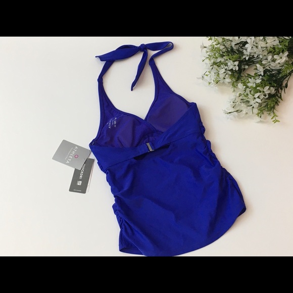 ATHLETA Tara Halter Tanked 32B/C Purple Blue ATHLETA Tankini new ATHLETA - Picture 2 of 8